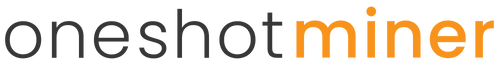 Logo of 'oneshotminer' with black and orange text.